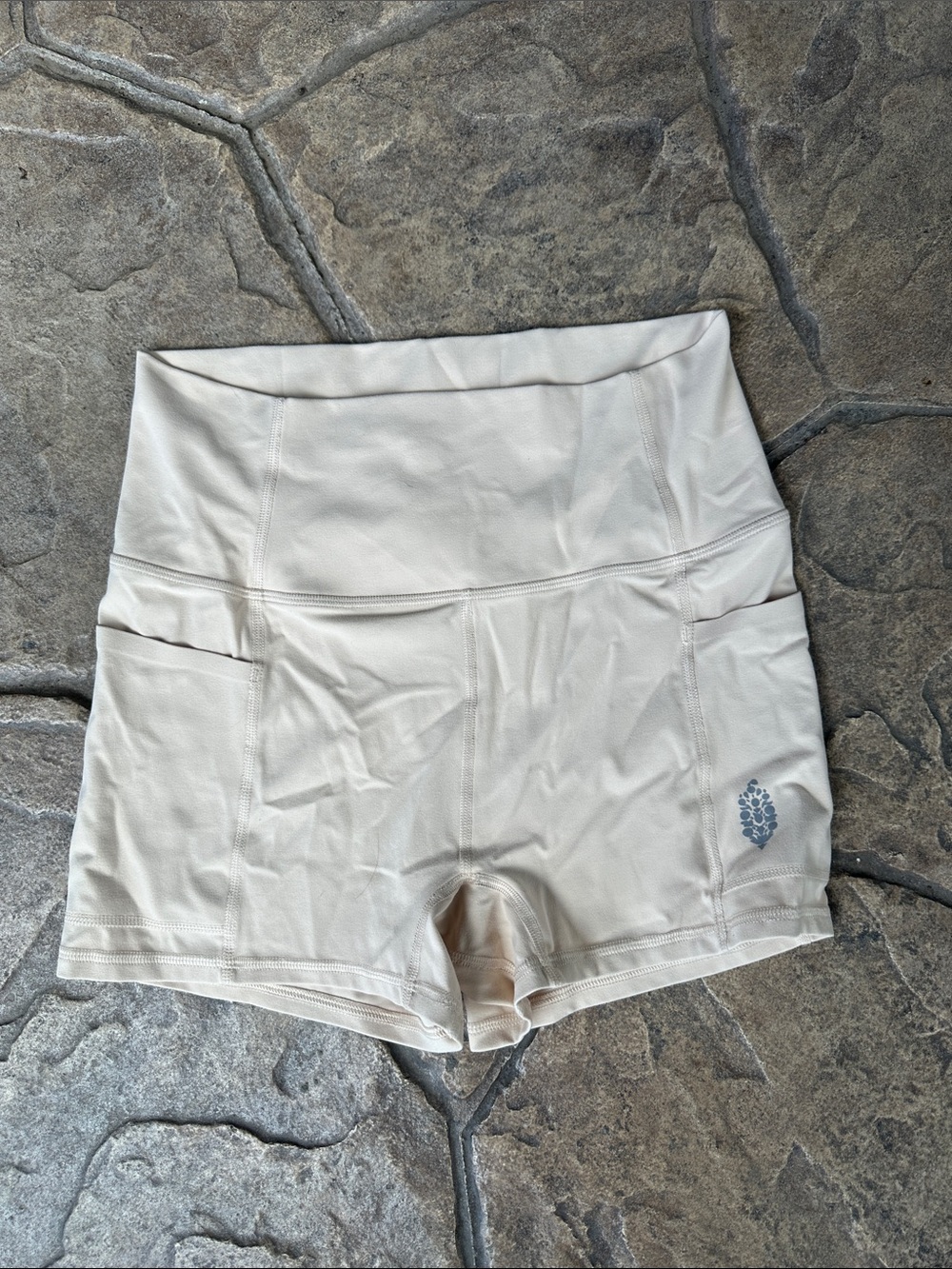 FP Movement by Free People High-Waist Bike Shorts — Cream